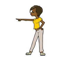 cartoon woman pointing