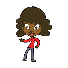 cartoon woman pointing