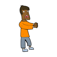 cartoon terrified man