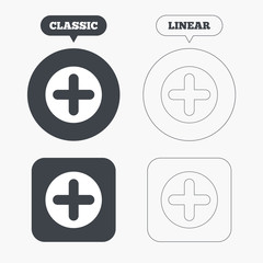 Obraz premium Plus sign icon. Positive symbol.