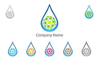 water, drop, electric, chemistry, dot, bubbles, vector, logo, design