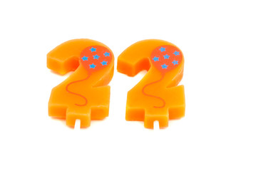 candles for cake. twenty two years old