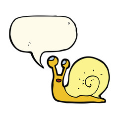 cartoon snail with speech bubble