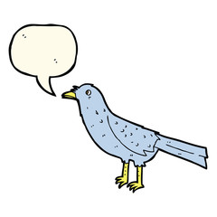 cartoon crow with speech bubble