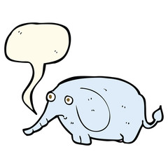 cartoon sad little elephant with speech bubble