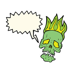 cartoon skull with speech bubble