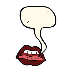 cartoon sexy lips symbol with speech bubble