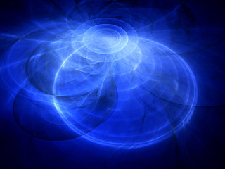 Blue glowing trajectories in space