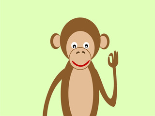 Portrait of a monkey gesture OK success smile animal