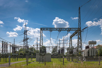 Umspannwerk Strom Leitung