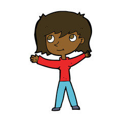 cartoon happy girl