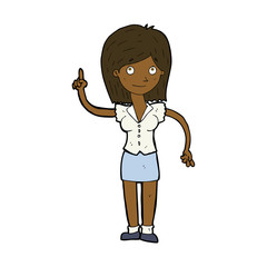 cartoon woman with idea
