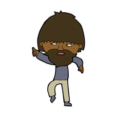 cartoon bearded man pointing and laughing