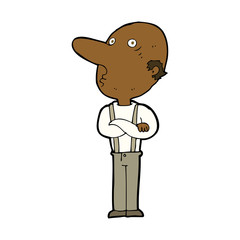 cartoon old man with folded arms