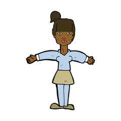 Fototapeta premium cartoon woman shrugging shoulders