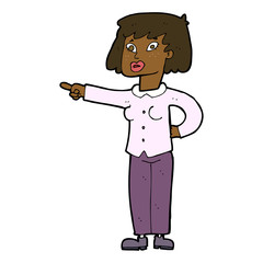 cartoon woman pointing