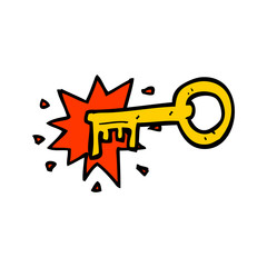 cartoon old key