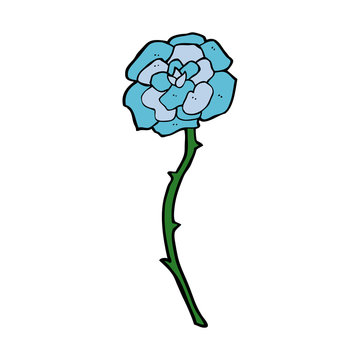 blue flower tattoo cartoon