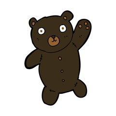 Obraz na płótnie Canvas cartoon cute black teddy bear