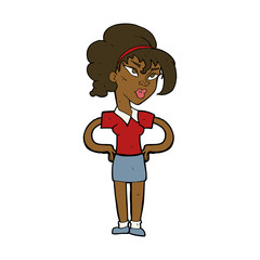 cartoon woman with hands on hips