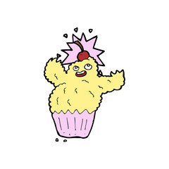 cartoon cupcake monster