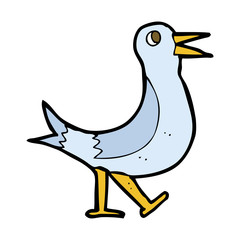 cartoon walking bird