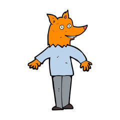 cartoon happy fox man