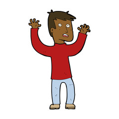 cartoon terrified man