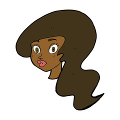 cartoon pretty female face