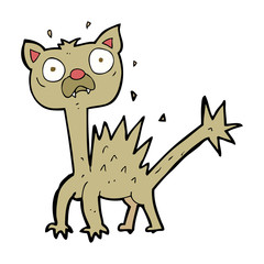 cartoon scared cat