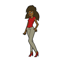 cartoon pretty woman