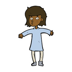 cartoon nervous woman