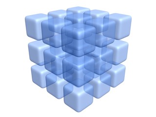 Abstraktes 3D Block / Würfel Modell