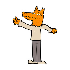 cartoon waving fox