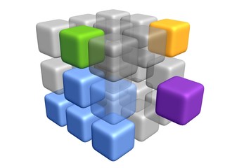 Obraz premium Abstraktes 3D Block / Würfel Modell