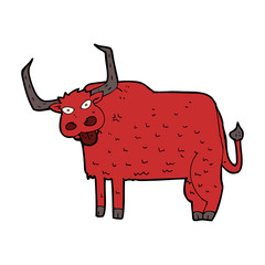 cartoon hairy cow