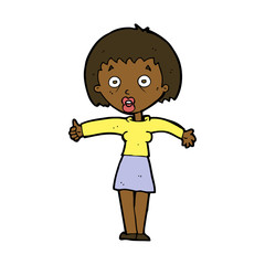 cartoon amazed woman