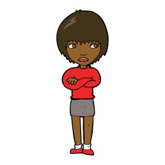 cartoon annoyed woman