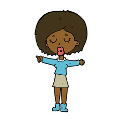 cartoon pointing woman