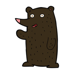 cartoon waving black bear