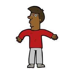 cartoon man shrugging shoulders