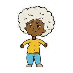 cartoon annoyed old woman