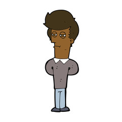 cartoon jaded man