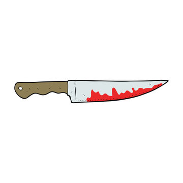 cartoon bloody kitchen knife