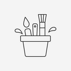 Paint brush line icon