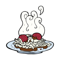 cartoon spaghetti and meatballs