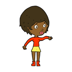 cartoon concerned woman reaching out