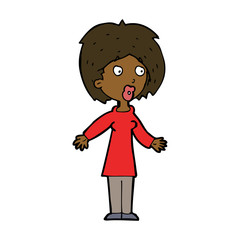 cartoon surprised woman