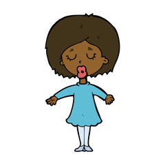 cartoon woman in dress