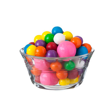 Multicolored gumballs bubble gums